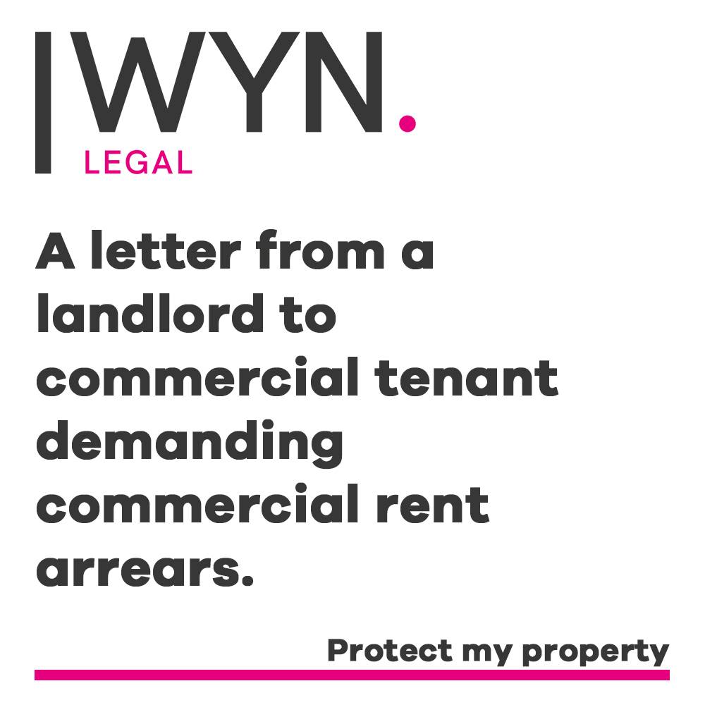 a letter from a landlord to commercial tenant demanding commercial rent arrears.