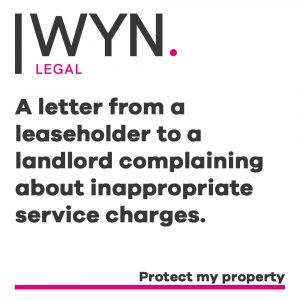 a letter from a leaseholder to a landlord complaining about inappropriate service charges.