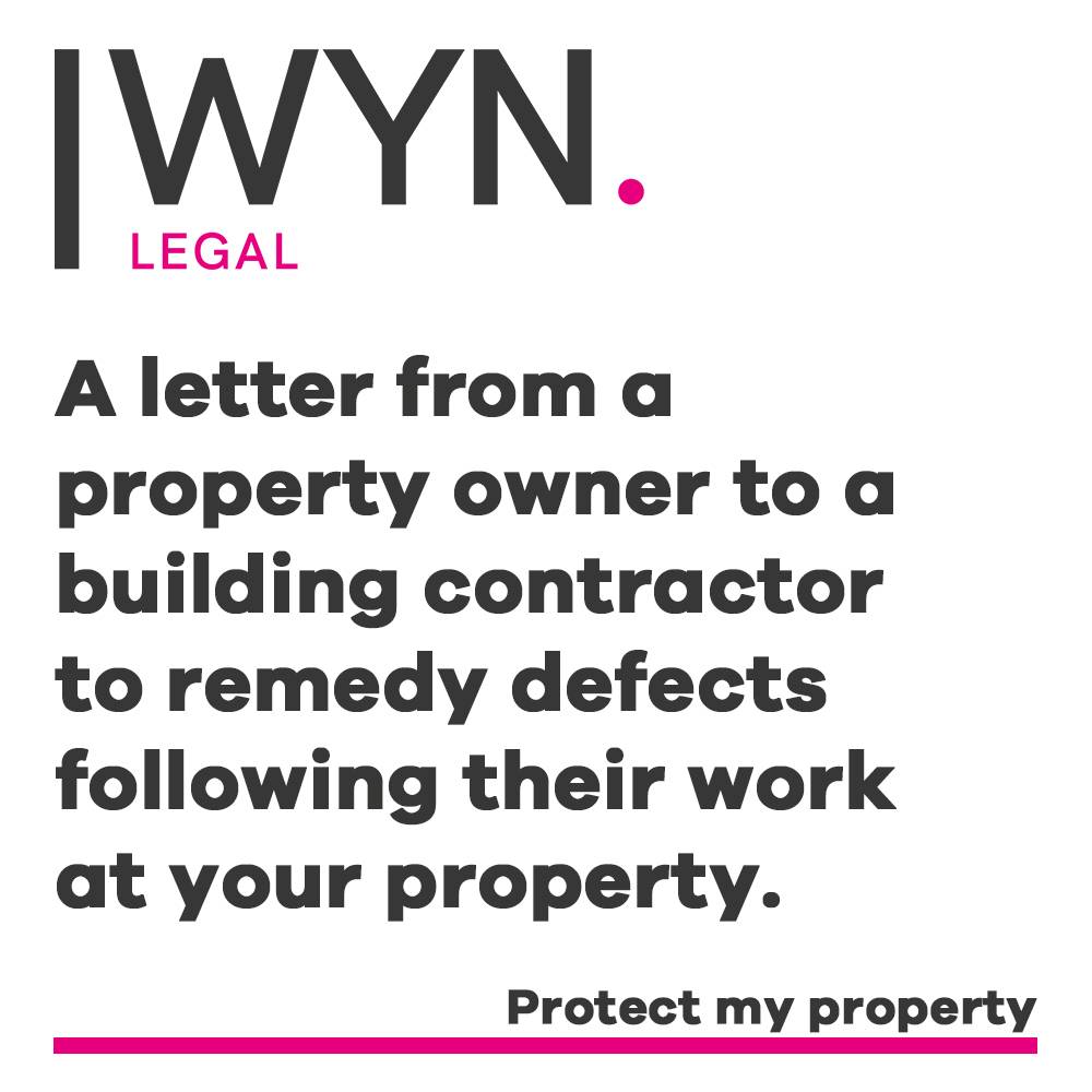 a letter from a property owner to a building contractor to remedy defects following their work at your property.