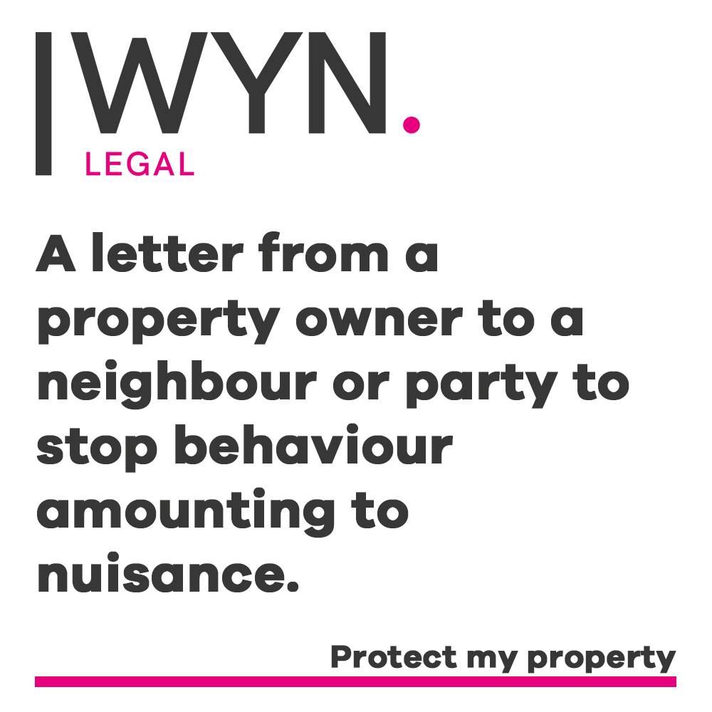 a letter from a property owner to a neighbour or party to stop behaviour amounting to nuisance.