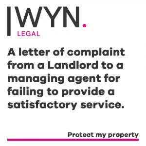 a letter of complaint from a landlord to a managing agent for failing to provide a satisfactory service.