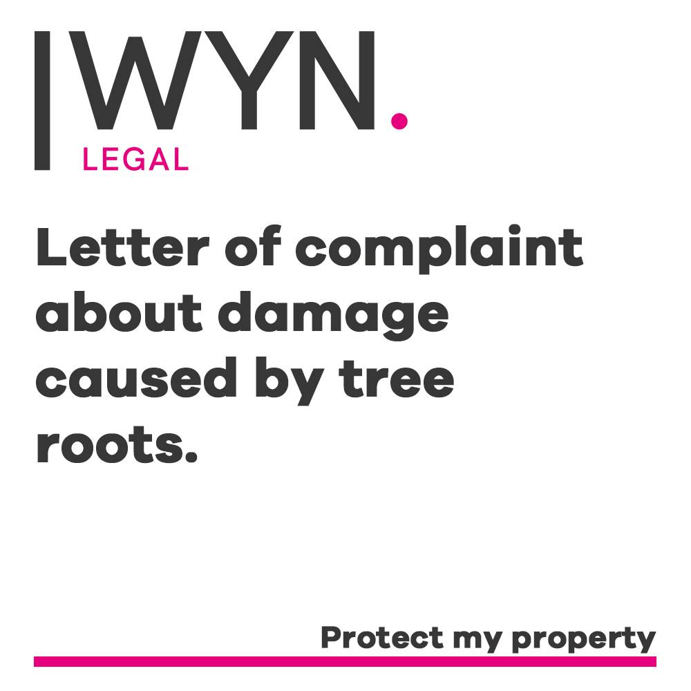 letter of complaint about damage caused by tree roots.